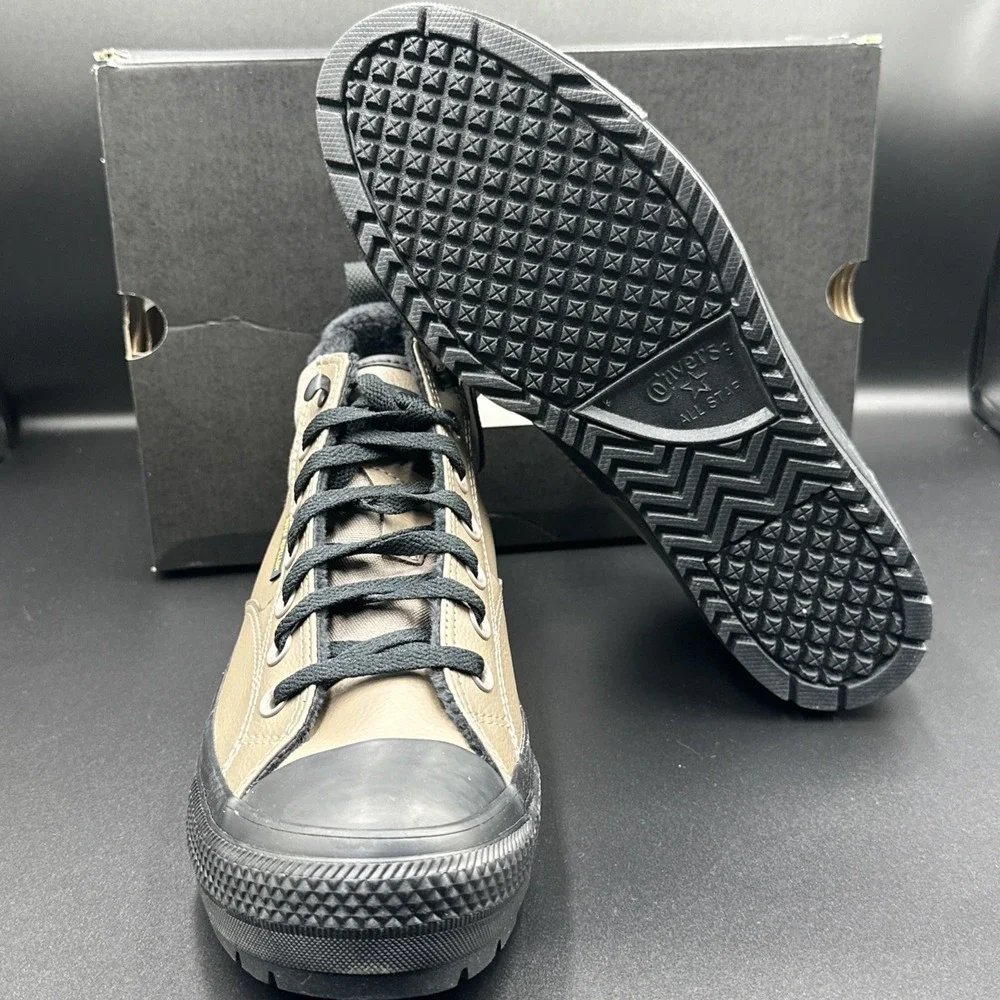 Converse Malden Street Boot Mid‎ Shoes Mens 9.5 Taupe Black Classic A14619C NEW